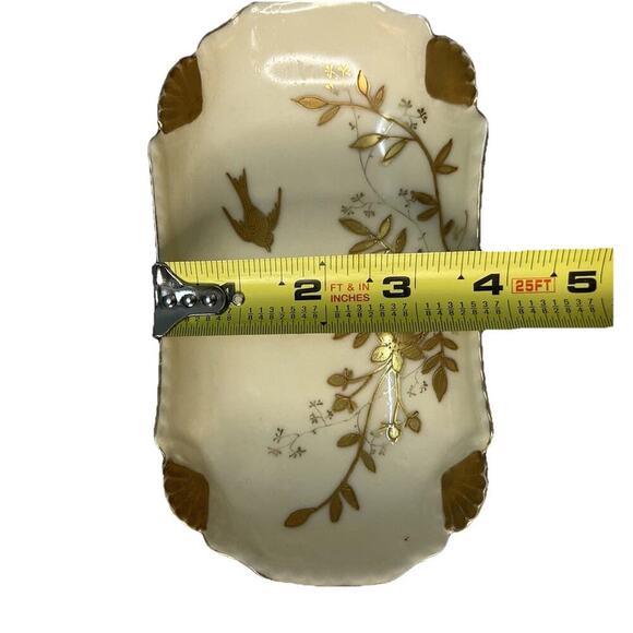 Antique Haviland Limoges France Rectangular White Gold Tray Bird Shells 1889 - Picture 7 of 15